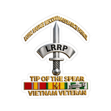 Load image into Gallery viewer, Kiss-Cut Stickers - Army - Badge - LRRP - Tip of the Spear - Vietnam Vet w SVC - 3D - Enhanced
