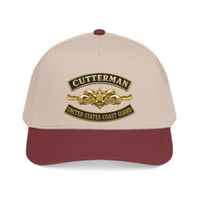 Load image into Gallery viewer, Mid Profile Baseball Cap - USCG - Cutterman - Officer w txt - 3D - Enhanced
