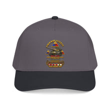 Load image into Gallery viewer, Mid Profile Baseball Cap - Army - Cold War Vet -  3rd Armored Division  - Gelnhausen, Germany - M60A3 Tank  - Spearhead w Fire - 3D - Enhanced
