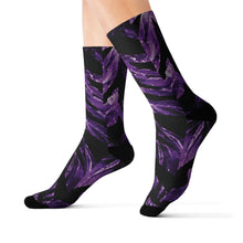 Load image into Gallery viewer, Sublimation Socks - Electric purple zebra stripes pattern
