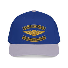 Load image into Gallery viewer, Mid Profile Baseball Cap - USCG - Aviation Rescue Swimmer w txt - 3D - Enhanced
