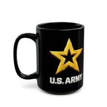 Load image into Gallery viewer, Black Mug  (15oz) - Army Star W Us Army w White Star - 3D - Enhanced
