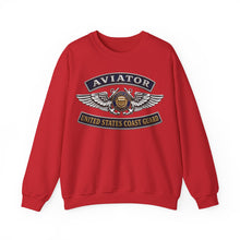 Load image into Gallery viewer, Crewneck Sweatshirt - USCG - Aviator Badge - Auxiliary w txt - 3D - Enhanced
