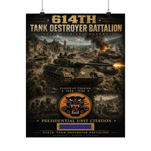 Load image into Gallery viewer, 614th Tank Destroyer Battalion WWII Matte Poster — "Hunting the Hunters"
