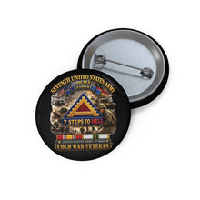 Load image into Gallery viewer, Custom Pin Buttons - Army -  7th Unites States Army - 7 Steps to Hell w Germany Tab - SS w COLD WAR SVC - 3D - Enhanced
