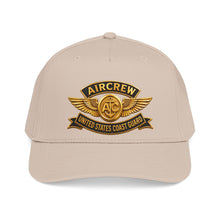 Load image into Gallery viewer, Mid Profile Baseball Cap - USCG - Aircrew Badge w txt - 3D - Enhanced
