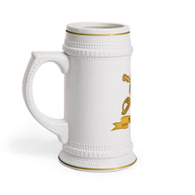 Load image into Gallery viewer, Classic Ceramic Beer Stein Mug, White Porcelain Stein with Gold Trim | German-Style Tankard - Army - 7th Cavalry Regiment w Br - Ribbon
