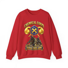 Load image into Gallery viewer, Crewneck Sweatshirt - Army - Chemical Corps w Scene - 3D - Enhanced

