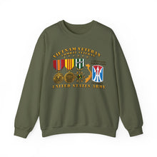 Load image into Gallery viewer, Crewneck Sweatshirt - Army - Vietnam Vet - w Medals - VN - 11th Infantry Brigade (Light) - 3D Enhanced X 300
