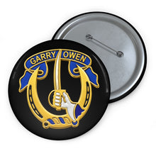 Load image into Gallery viewer, Custom Pin Buttons - Army - DUI - 7th Cavalry Regiment wo txt - 3D - Enhanced
