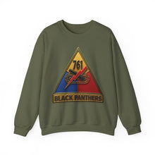 Load image into Gallery viewer, Crewneck Sweatshirt - SSI - 761st Tank Battalion SSI w Name Tape - 3D Enhanced

