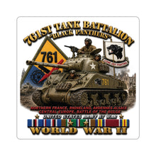Load image into Gallery viewer, Kiss-Cut Stickers - Army - 761st Tank Battalion - Black Panthers - w Tank w - KITT SSI WWII  EU SVC - 3D - Enhanced
