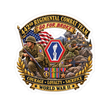 Load image into Gallery viewer, Kiss-Cut Stickers - Army - 442nd Infantry Regimental Combat Team - 3D - Enhanced with EUR WWII SVC
