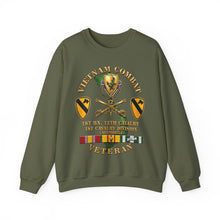 Load image into Gallery viewer, Crewneck Sweatshirt - Army - Vietnam Combat Cavalry Veteran w 1st Bn 12th Cav DUI - 1st Cav Div - 3D X 300
