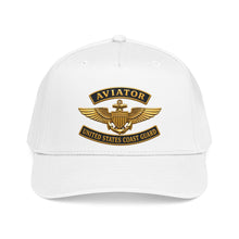 Load image into Gallery viewer, Mid Profile Baseball Cap - USCG - Aviator Badge w txt - 3D - Enhanced
