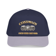 Load image into Gallery viewer, Mid Profile Baseball Cap - USCG - Coxswain w txt - Gold - 3D - Enhanced
