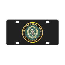 Load image into Gallery viewer, Army - Military Police Corps Regimental Crest - Combat Veteran X 300 Classic License Plate
