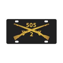 Load image into Gallery viewer, Army - 2nd Bn, 505th Infantry Regiment Branch wo Txt X 300 Classic License Plate
