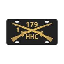 Load image into Gallery viewer, HQ Company, 1st Battalion, 179th Infantry Regiment - Inf Branch wo Txt X 300 Classic License Plate
