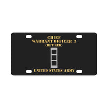 Load image into Gallery viewer, Army - Chief Warrant Officer 3 - CW03 - Retired - Flat - X 300 Classic License Plate

