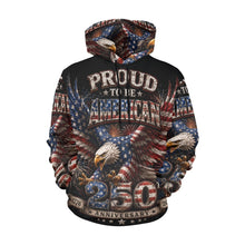 Load image into Gallery viewer, Proud to be American - 250th anniversary w Fireworks Men's All Over Print Hoodie (USA Size) (Model H13)
