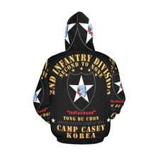 Load image into Gallery viewer, Men&#39;s All Over Print Hoodie (USA Size) (Model H13) - 2nd Infantry Div - Camp Casey Korea - Tong Du Chon
