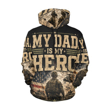 Load image into Gallery viewer, AOP Hoodie - My dad is my hero Men's All Over Print Hoodie (USA Size) (Model H13)
