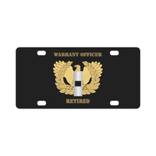 Load image into Gallery viewer, Emblem - Warrant Officer - WO1 - Retired X 300 Classic License Plate
