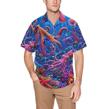 Load image into Gallery viewer, vibrant underwater scene in luminous sunlight Men's All Over Print Hawaiian Shirt With Chest Pocket
