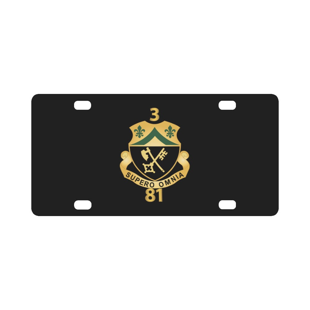 3rd Battalion, 81st Armor - DUI w Regiment Number X 300 Classic License Plate