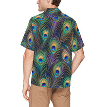 Load image into Gallery viewer, Peacock feathers Men's All Over Print Hawaiian Shirt With Chest Pocket
