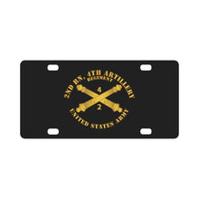 Load image into Gallery viewer, Army - 2nd Bn 4th Field Artillery Regt - w Arty Branch Classic License Plate
