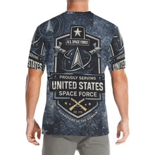 Load image into Gallery viewer, Men's All Over Print Crew Neck T-Shirt - Tribute Tee - United States Space Force
