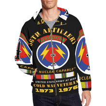 Load image into Gallery viewer, 56th Artillery - Pershing - Nuclear Capable w COLD Svc Medals Men's All Over Print Full Zip Hoodie
