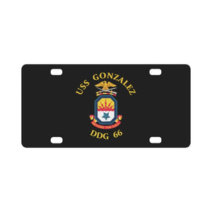 Navy - USS Gonzalez (DDG 66) wo backgrnd Classic License Plate