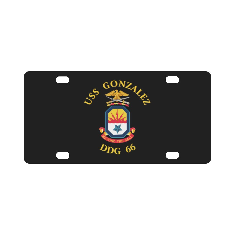 Navy - USS Gonzalez (DDG 66) wo backgrnd Classic License Plate