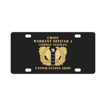 Load image into Gallery viewer, Army - Chief Warrant Officer - CW04 - Combat Veteran - Flat - Eagle and Bar X 300 Classic License Plate
