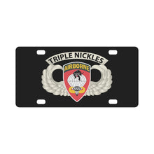 Load image into Gallery viewer, Army - Airborne Badge - 555th Parachute Infantry Bn - SSI w Triple NicklesTab X 300 Classic License Plate
