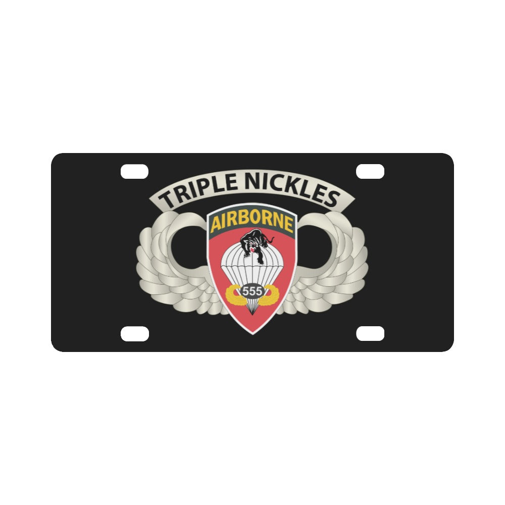 Army - Airborne Badge - 555th Parachute Infantry Bn - SSI w Triple NicklesTab X 300 Classic License Plate