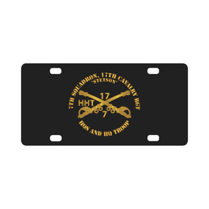 7th Sqn 17th Cavalry Regiment - HHT - Stetson Classic License Plate