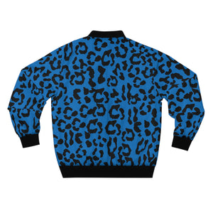 Men's AOP Bomber Jacket - Leopard Camouflage - Blue-Black