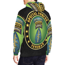 Load image into Gallery viewer, Men&#39;s All Over Print Hoodie (USA Size) (Model H13) - Special Forces - Ranger Veteran
