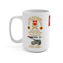 Load image into Gallery viewer, White Mug 15oz - Army - Charlie Battery, 2nd Battalion, 28th Field Artillery, Ansbach Germany - Overseas, Cold War Ribbons - RUSS
