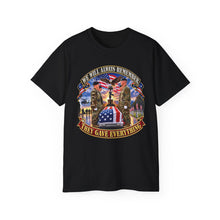 Load image into Gallery viewer, Unisex Ultra Cotton Tee - Emblem - We Will Always Remember - They Gave Everything - 3D - Enhanced

