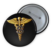 Load image into Gallery viewer, Custom Pin Buttons - Army Medical Specialist Corps Branch Insignia - 3D - Enhanced
