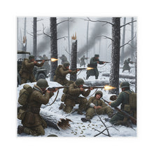 Load image into Gallery viewer, Indoor and Outdoor Silk Posters - 101st Airborne Division fighting the German Army at the Battle of Bastogne
