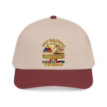 Load image into Gallery viewer, Mid Profile Baseball Cap - Army - Gulf War Combat - 1st Armored Divi - Old Ironsides - Veteran - Map w GULF SVC - 3D - Enhanced
