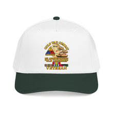 Load image into Gallery viewer, Mid Profile Baseball Cap - Army - Gulf War Combat - 1st Armored Divi - Old Ironsides - Veteran - Map w GULF SVC - 3D - Enhanced
