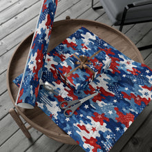 Load image into Gallery viewer, Gift Wrap Paper — Distressed American Flag Camo Pattern
