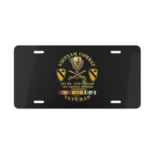 Load image into Gallery viewer, License Plate - Army - Vietnam Combat Cavalry Veteran w 1st Bn 12th Cav DUI - 1st Cav Div - 3D X 300
